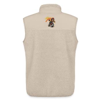 Monkey Riding BMX Bicycle Art - Unisex Sherpa Gilet by Stanley/Stella - beige - Back - AI Model Male 178 light (178cm)