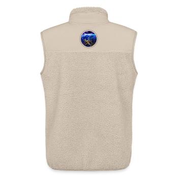 Earth from space with neon ring - Unisex Sherpa Gilet by Stanley/Stella - beige - Back - AI Model Male 178 light (178cm)