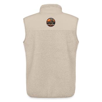 Birmingham Magic City Vulcan Statue Badge - Unisex Sherpa Gilet by Stanley/Stella - beige - Back - AI Model Male 178 light (178cm)