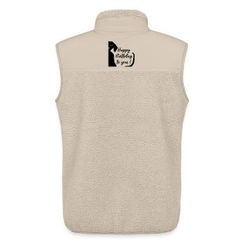 Happy Birthday Dachshund - Unisex Sherpa Gilet by Stanley/Stella - beige - Back - AI Model Male 178 light (178cm)