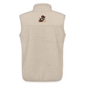 Funny dachshund with sunglasses and cocktail - Unisex Sherpa Gilet by Stanley/Stella - beige - Back - AI Model Male 178 light (178cm)