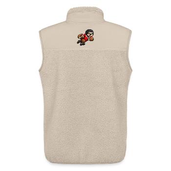 Un joli paresseux jouant au rugby - Veste sans manches sherpa unisexe Stanley/Stella - beige - Dos - AI Model Male 178 light (178cm)