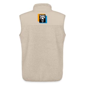 Cuisinier de crânes de roche et pâtisserie - Veste sans manches sherpa unisexe Stanley/Stella - beige - Dos - AI Model Male 178 light (178cm)