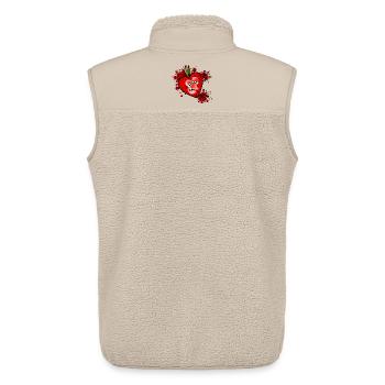 Cerises costumées d’Halloween - Veste sans manches sherpa unisexe Stanley/Stella - beige - Dos - AI Model Male 178 light (178cm)