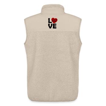Elektroauto Herzliebe - Unisex Sherpaweste von Stanley/Stella - Beige - Hinten - AI Model Male 178 light (178cm)