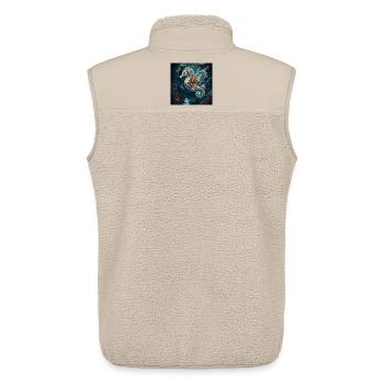 Steampunk-geflügeltes Seepferdchen - Unisex Sherpaweste von Stanley/Stella - Beige - Hinten - AI Model Male 178 light (178cm)