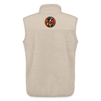 Feuerwehrfrau mit Helm und Flammen - Unisex Sherpaweste von Stanley/Stella - Beige - Hinten - AI Model Male 178 light (178cm)