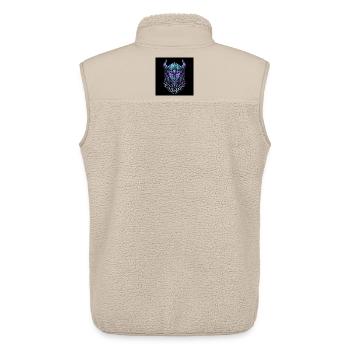 Cyberpunk Viking Helm - Unisex Sherpaweste von Stanley/Stella - Beige - Hinten - AI Model Male 178 light (178cm)