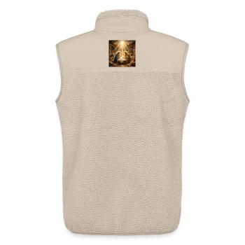Jesus, katholisch, Krippe, Beten zu Jesus, Christ - Unisex Sherpaweste von Stanley/Stella - Beige - Hinten - AI Model Male 178 light (178cm)