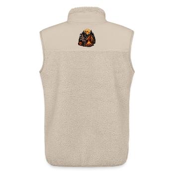 Skelett Camping: Gemütlich bis in die Knochen! - Unisex Sherpaweste von Stanley/Stella - Beige - Hinten - AI Model Male 178 light (178cm)