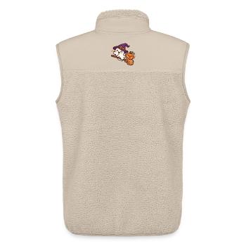 Süßer Hexengeist auf Besen – Halloween - Unisex Sherpaweste von Stanley/Stella - Beige - Hinten - AI Model Male 178 light (178cm)