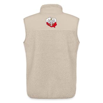 Polnischer Adler auf der zweifarbigen Karte Polens - Unisex Sherpaweste von Stanley/Stella - Beige - Hinten - AI Model Male 178 light (178cm)