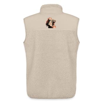 Löwenporträt im Flammenlook - Unisex Sherpaweste von Stanley/Stella - Beige - Hinten - AI Model Male 178 light (178cm)