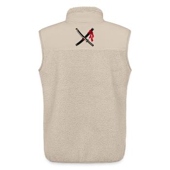 Gekreuzte Katana Schwerter Logo - Unisex Sherpaweste von Stanley/Stella - Beige - Hinten - AI Model Male 178 light (178cm)
