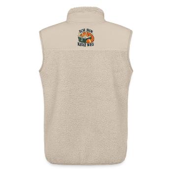 Lesekatze - Ich bin kurz weg - Unisex Sherpaweste von Stanley/Stella - Beige - Hinten - AI Model Male 178 light (178cm)
