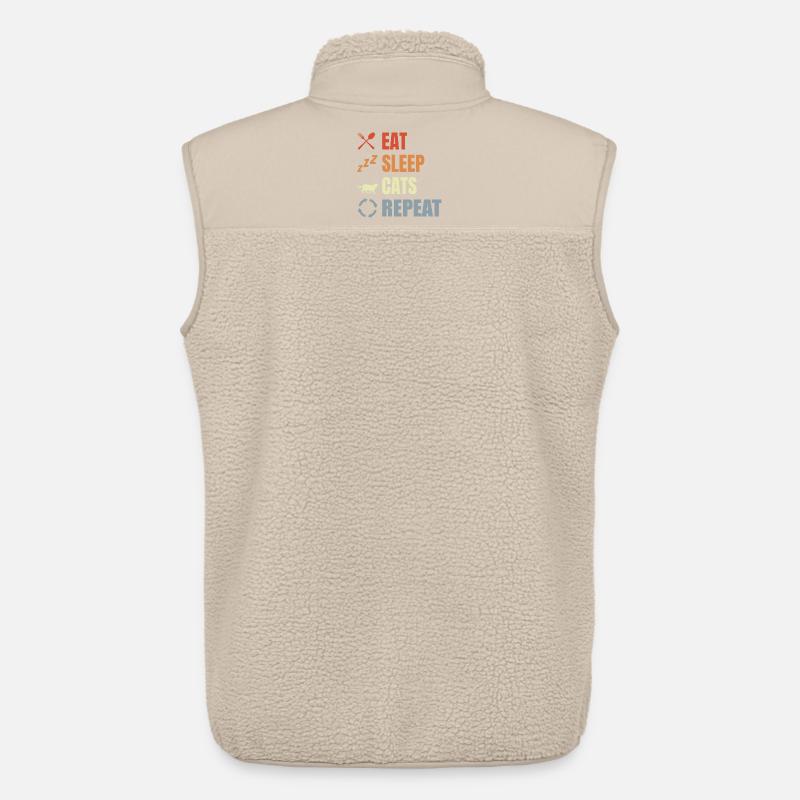 Eat Sleep Cats Repeat - Unisex Sherpaweste von Stanley/Stella - Beige
