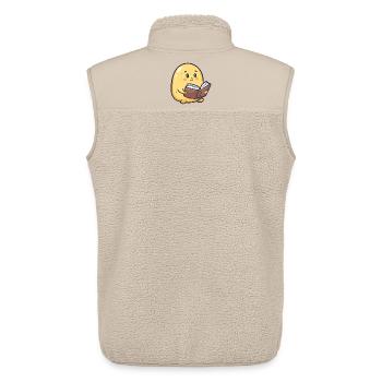 Glückliche Kartoffel beim Lesen eines Buches - Entzückendes Design - Unisex Sherpaweste von Stanley/Stella - Beige - Hinten - AI Model Male 178 light (178cm)
