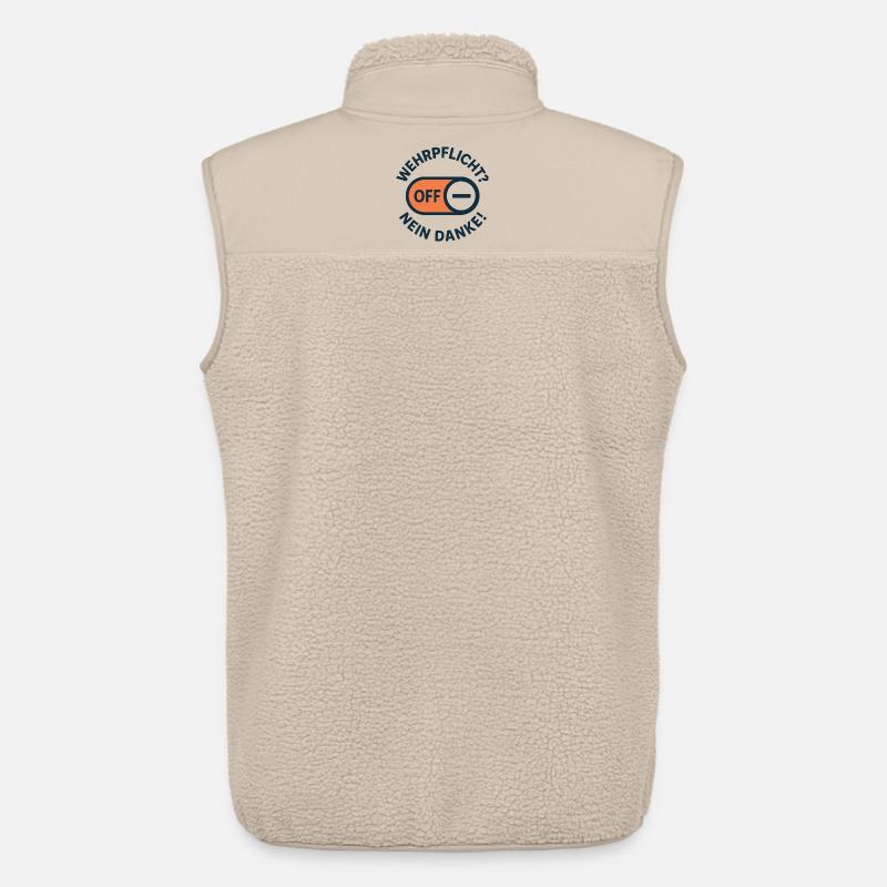 Objection de conscience – conscription Non merci - Veste sans manches sherpa unisexe Stanley/Stella - beige