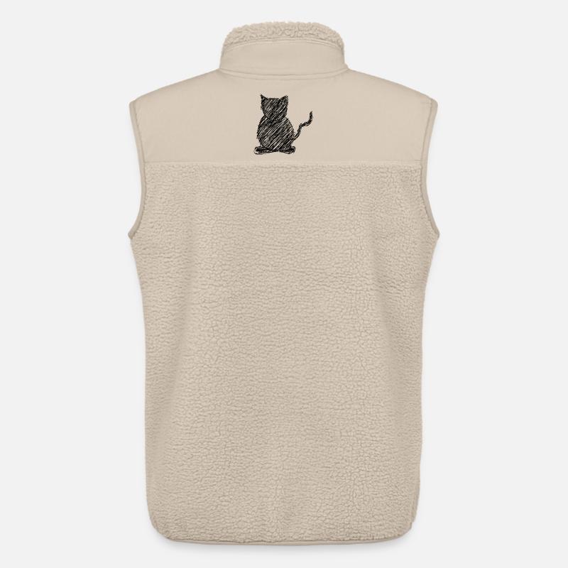 Katze Scribble Zeichnung Tier Geschenk - Unisex Sherpaweste von Stanley/Stella - Beige