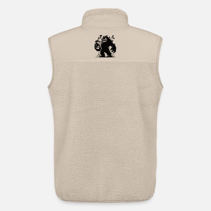 Lustiges Kaffeemonster Comic Design - Unisex Sherpaweste von Stanley/Stella - Beige