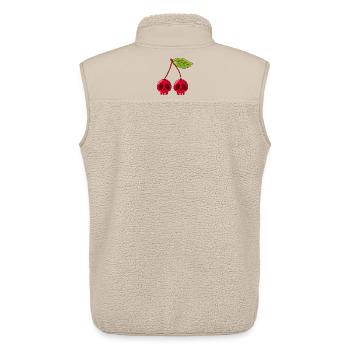 Crânes de cerises - Veste sans manches sherpa unisexe Stanley/Stella - beige - Dos - AI Model Male 178 light (178cm)