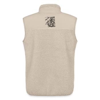 Suchtgolf – Sackschläger, Ballhandschuh und Abschlag - Unisex Sherpaweste von Stanley/Stella - Beige - Hinten - AI Model Male 178 light (178cm)