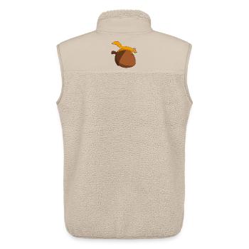 Das Eichhörnchen gegen die Eichel - Unisex Sherpaweste von Stanley/Stella - Beige - Hinten - AI Model Male 178 light (178cm)