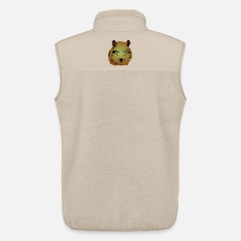Tierisch Wolf braun grüne Augen - Unisex Sherpaweste von Stanley/Stella - Beige