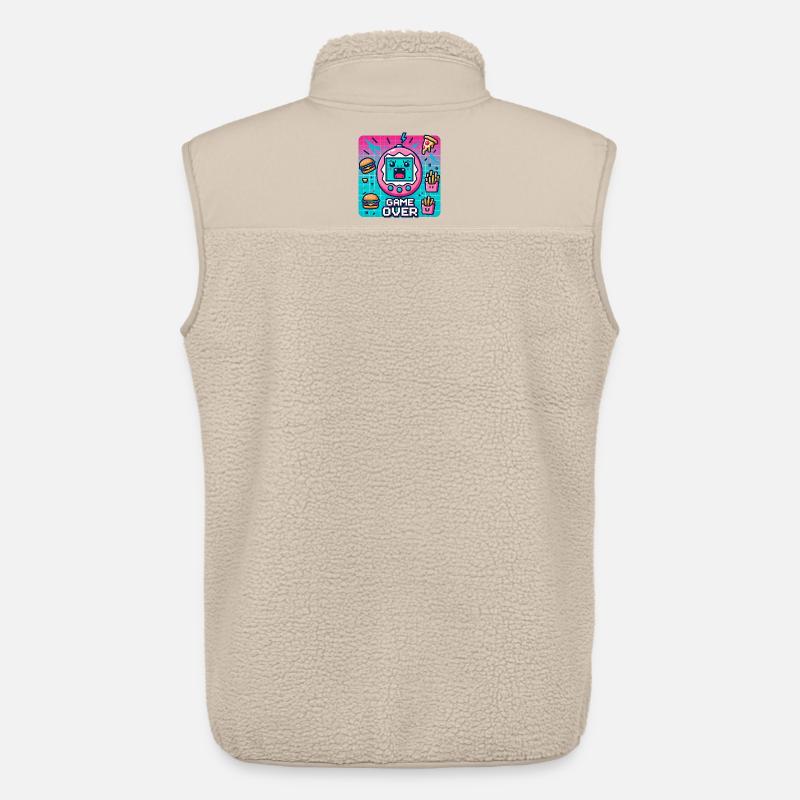 Console Pixel, rétro et snacks - Veste sans manches sherpa unisexe Stanley/Stella - beige