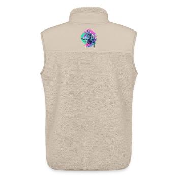 Wolf Wolfskopf Manga Anime Japan Style Kunst Bunt - Unisex Sherpaweste von Stanley/Stella - Beige - Hinten - AI Model Male 178 light (178cm)