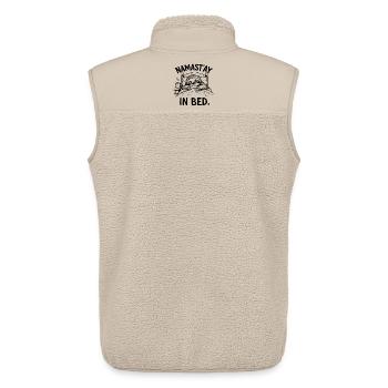 Namast'ay in Bed – Tired Sloth | Fun Yoga - Unisex Sherpa Gilet by Stanley/Stella - beige - Back - AI Model Male 178 light (178cm)