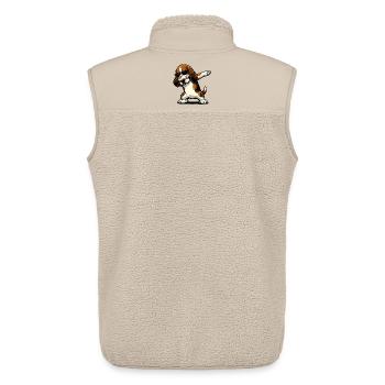 Dabbing Basset Hound in Comic Style - Unisex Sherpa Gilet by Stanley/Stella - beige - Back - AI Model Male 178 light (178cm)