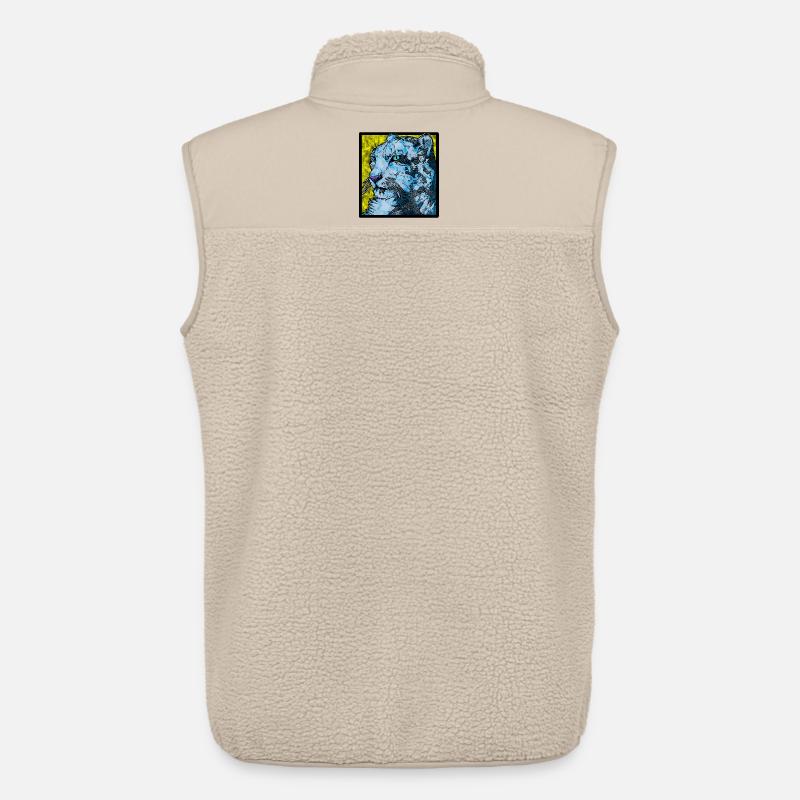 Schneeleopard nah (Bunt) - Unisex Sherpaweste von Stanley/Stella - Beige