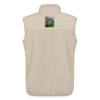 EG lapin I Animal I Pâques I idée cadeau I vacances - Veste sans manches sherpa unisexe Stanley/Stella - beige - Dos - AI Model Male 178 light (178cm)