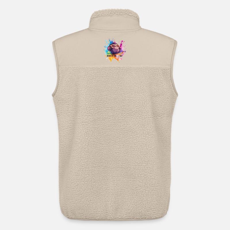 Musik ist der Monkey Wortwitz - Unisex Sherpaweste von Stanley/Stella - Beige