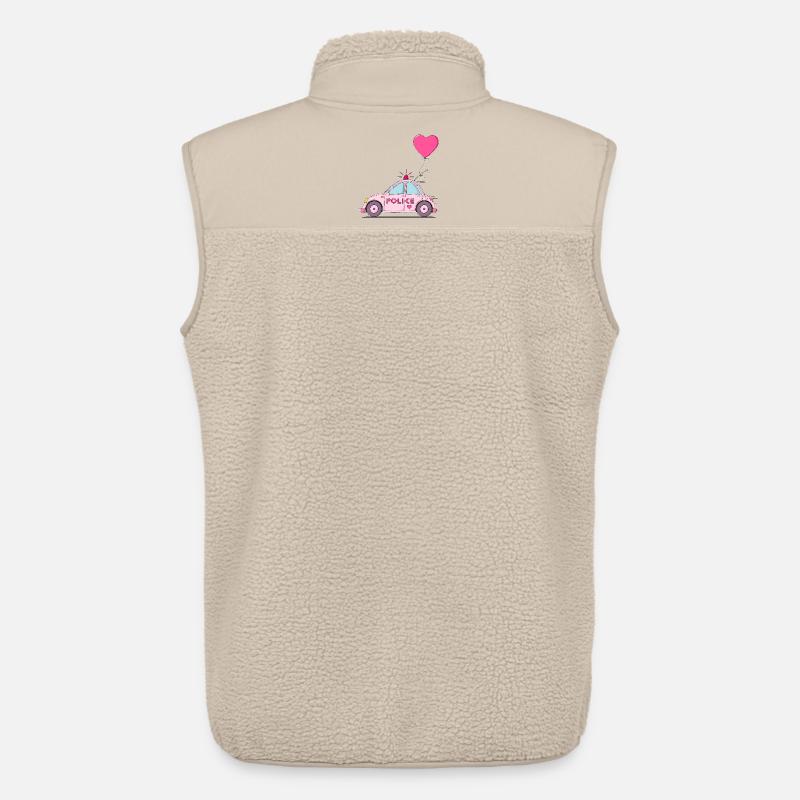 Police Herz Rosa - Unisex Sherpaweste von Stanley/Stella - Beige