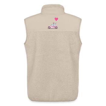 Police Car Heart Pink - Unisex Sherpa Gilet by Stanley/Stella - beige - Back - AI Model Male 178 light (178cm)