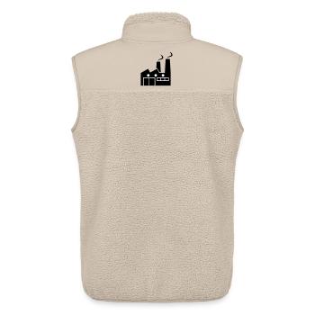 Abstract geometric line art of a factory - Unisex Sherpa Gilet by Stanley/Stella - beige - Back - AI Model Male 178 light (178cm)