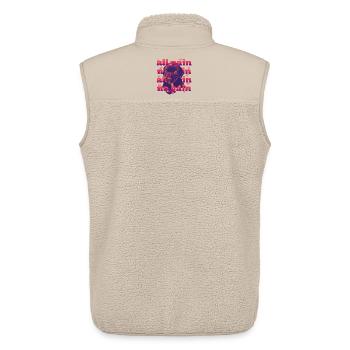 All Pain No Gain – Chien dramatique - Veste sans manches sherpa unisexe Stanley/Stella - beige - Dos - AI Model Male 178 light (178cm)