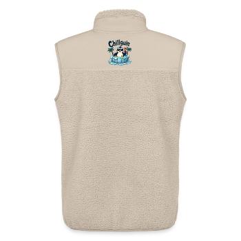 Chillguin – Coolness auf Eis - Unisex Sherpaweste von Stanley/Stella - Beige - Hinten - AI Model Male 178 light (178cm)