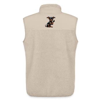 Pinscher miniature Pinscher Pinscher Pinscher Propriétaire Minpin - Veste sans manches sherpa unisexe Stanley/Stella - beige - Dos - AI Model Male 178 light (178cm)