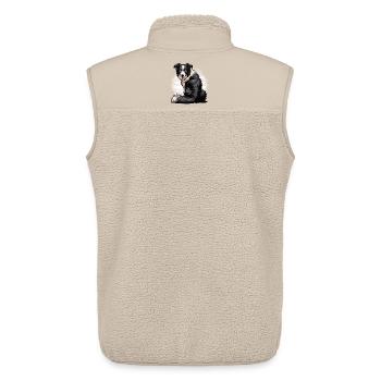 Border Collie Propriétaire Collie Amant de Collie - Veste sans manches sherpa unisexe Stanley/Stella - beige - Dos - AI Model Male 178 light (178cm)