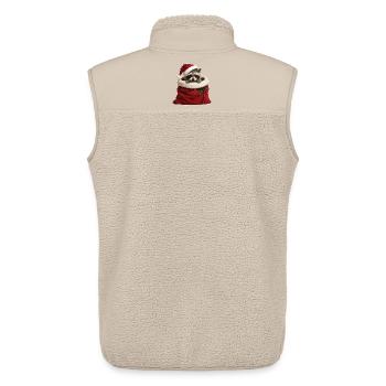 Raccoon in a Christmas sack - Unisex Sherpa Gilet by Stanley/Stella - beige - Back - AI Model Male 178 light (178cm)