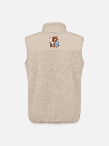 Needs Caffeine Mueder Bear Coffee - Unisex Sherpa Gilet by Stanley/Stella - beige