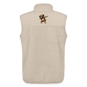 Dabbing Border Terrier in Comic Style - Unisex Sherpa Gilet by Stanley/Stella - beige - Back - AI Model Male 178 light (178cm)