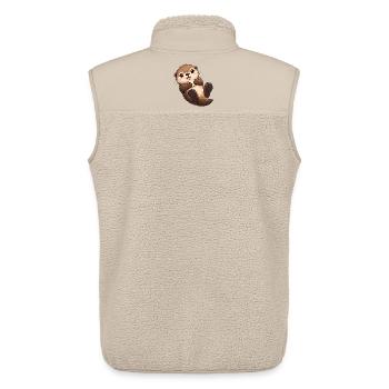 Seeotter Kawaii Style – Süßer Otter - Unisex Sherpaweste von Stanley/Stella - Beige - Hinten - AI Model Male 178 light (178cm)