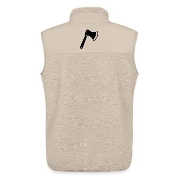 Axt Beil Holzfäller Geschenk  - Unisex Sherpaweste von Stanley/Stella - Beige - Hinten - AI Model Male 178 light (178cm)