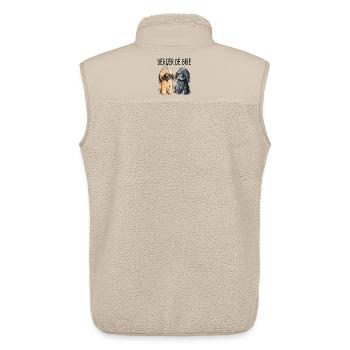 Zwei Berger de Brie - Briard - Comic - Geschenk - Unisex Sherpaweste von Stanley/Stella - Beige - Hinten - AI Model Male 178 light (178cm)