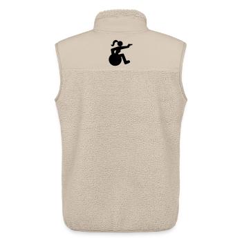 Shooting wheelchair girl. Wheelchair sport woman * - Unisex Sherpa Gilet by Stanley/Stella - beige - Back - AI Model Male 178 light (178cm)