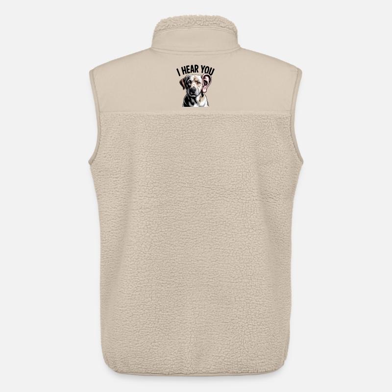 Ich höre dich, Hund - Unisex Sherpaweste von Stanley/Stella - Beige